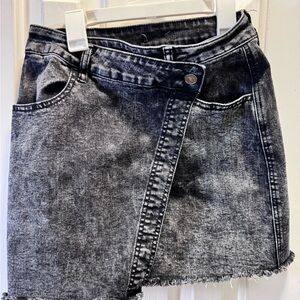 Black Denim Mini Skirt